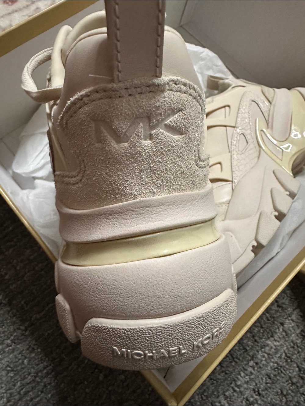 Michael Kors Beige Cream Platform Nick Trainers - Picture 6 of 9